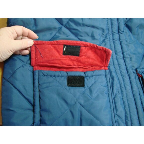 Stiches Unlimited Size M Flannel Lined Blue Quilted Jacket Vest Front Pocket Vtg - Picture 4 of 9